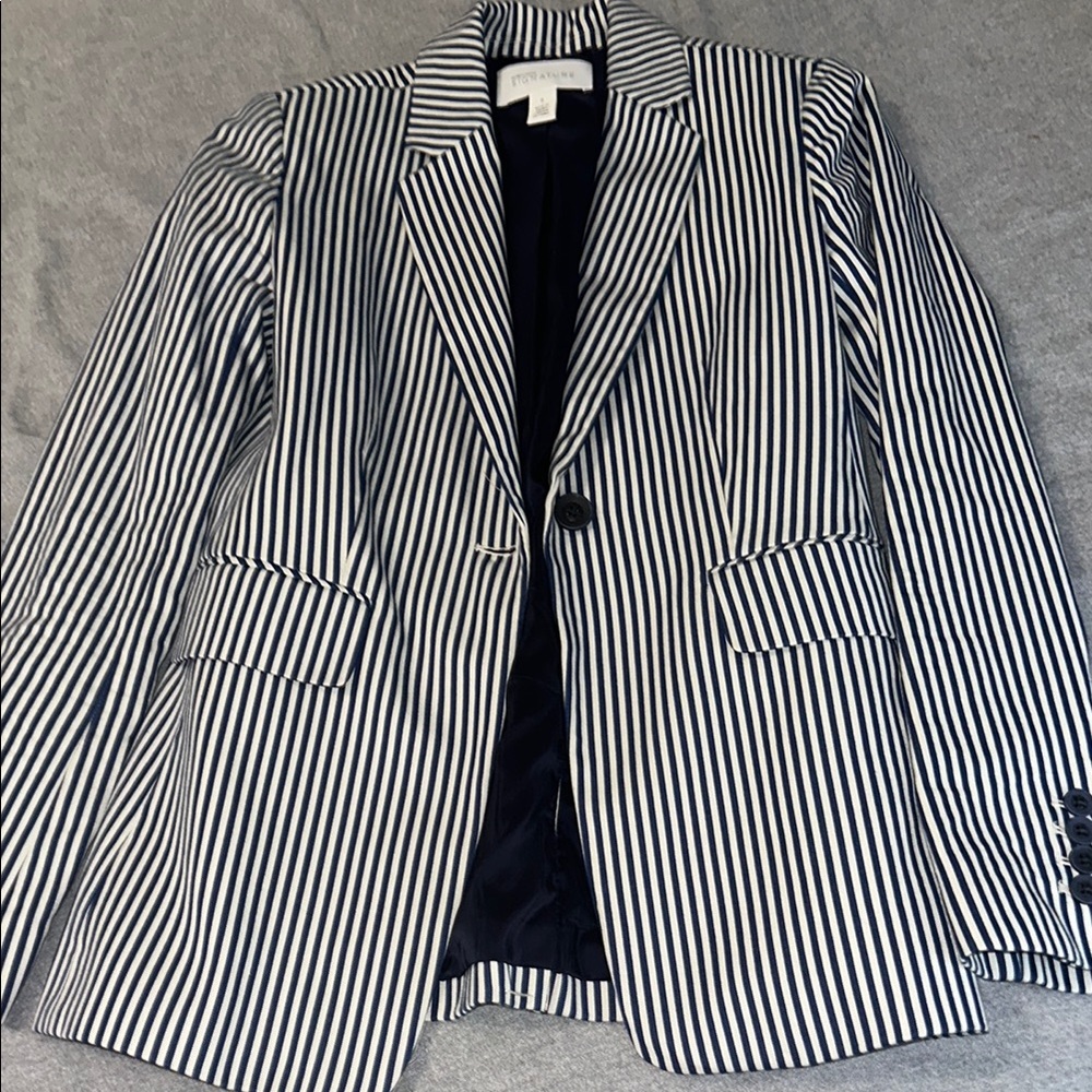 Nordstrom Blue and White Striped Blazer